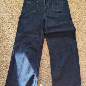 Zara Men's Dark Indigo Relaxed Straight Jeans